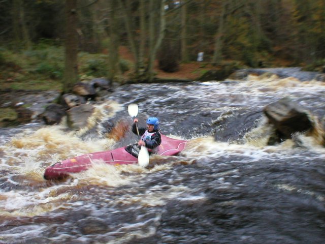 Hil at the weir in the Mixed Team event.