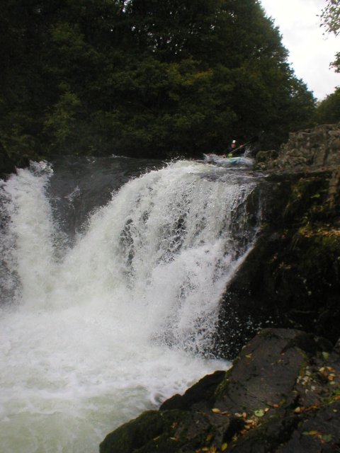 Tom running Skelwith Force